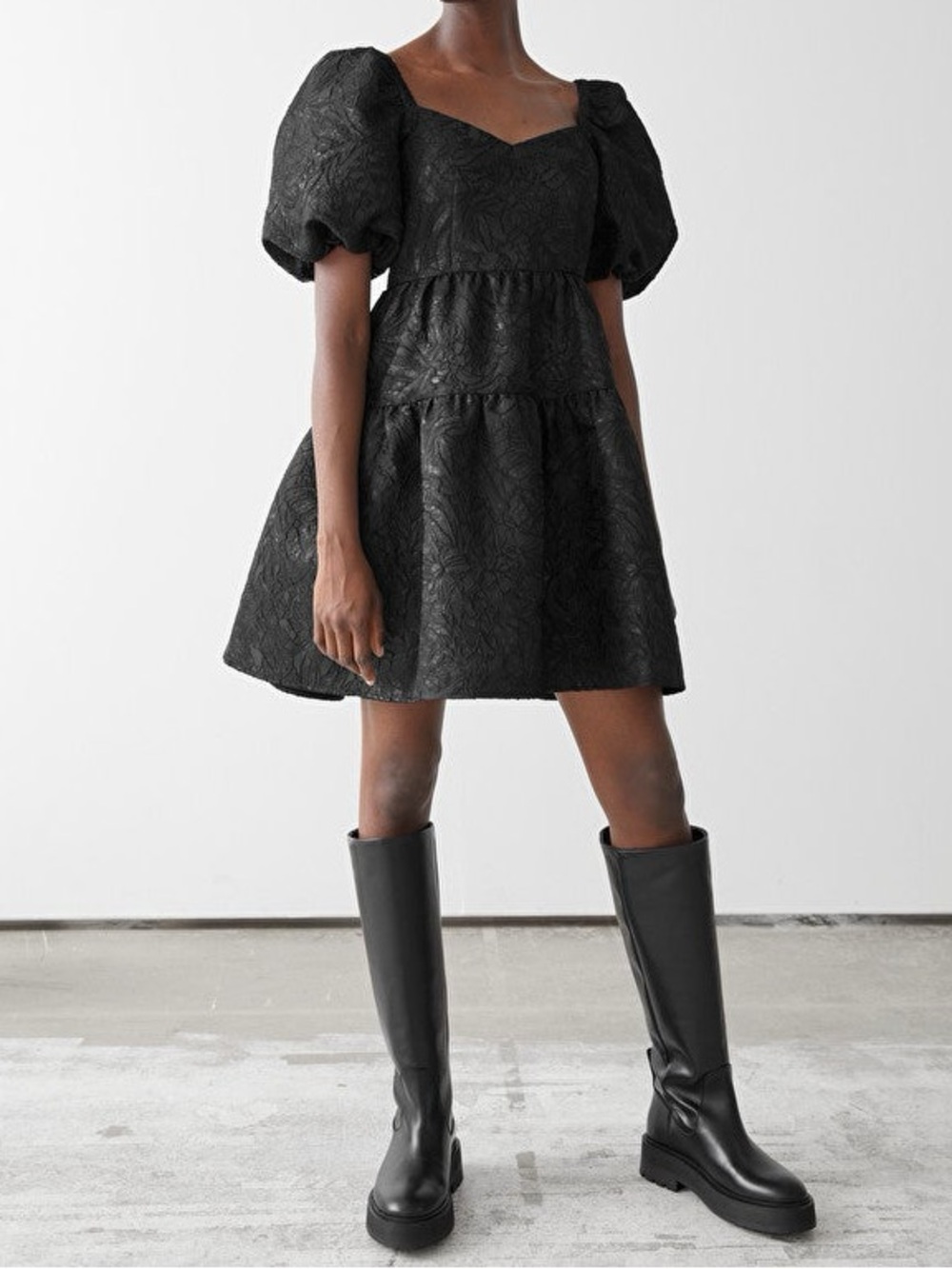 NEW & Other Stories Wide Puff Sleeve Jacquard Mini Dress Cecilie Bahnsen Vibe 20
